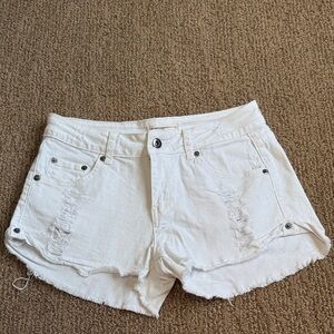 Ocean Drive White Distressed Jean Shorts